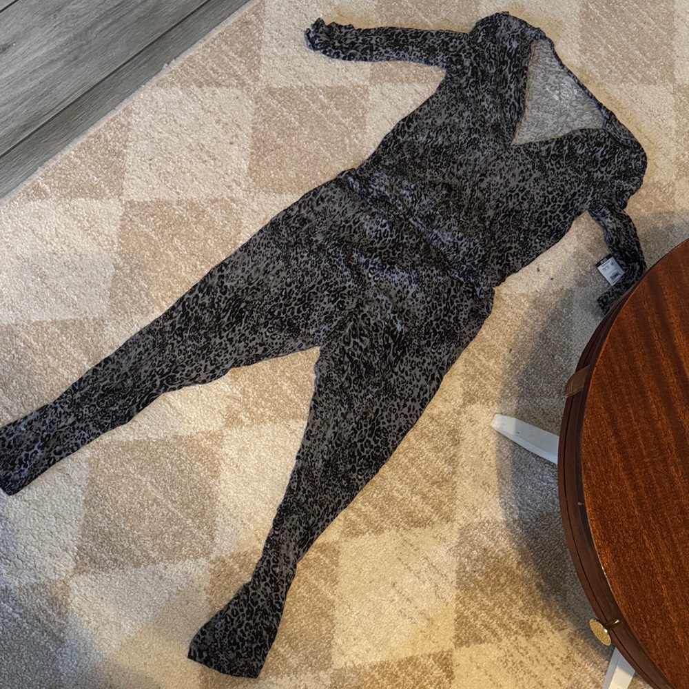 Sofia by Sofia Vergara Black Leopard Jumpsuit NWT - image 1